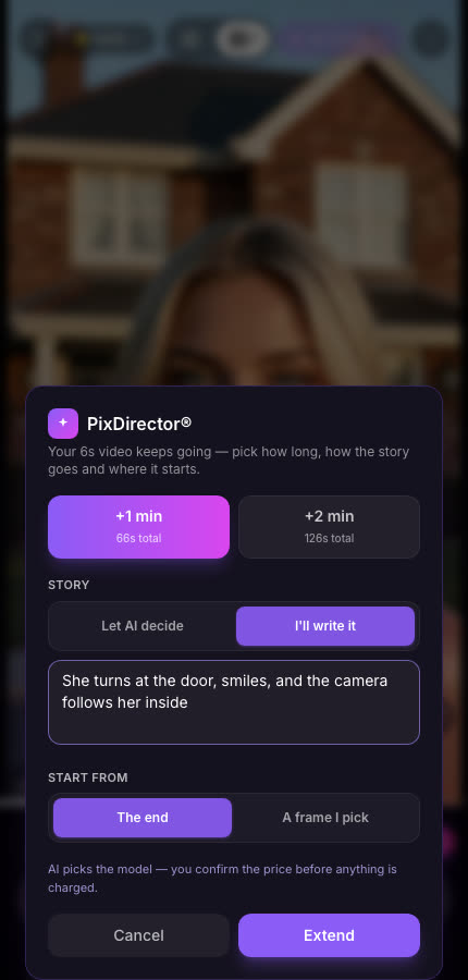Extend sheet: +1 min or +2 min, story choice and start point